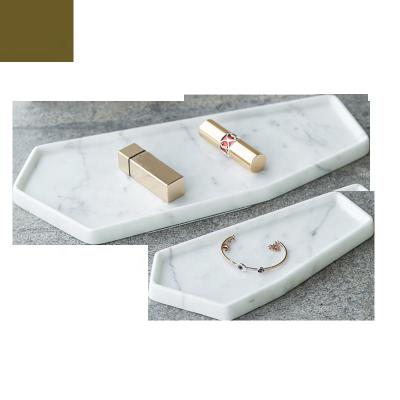 China Food Tray Hotel Decoration Marble Jewelry Organizer Tray Rectangle Marble Tray for sale