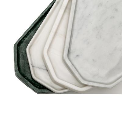 China Serving Food Tray Hotel Decoration Marble Jewelry Organizer Tray Marble Laptop Desk Tray for sale