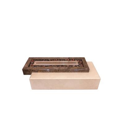 China Propane Ethanol Mini Desktop Garden Green Marble Outdoor Fireplace W1700*D700*H420mm for sale