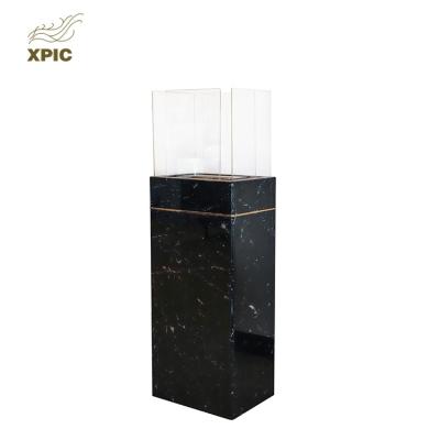 China Electronic Fire Place Marble Outdoor Fire Place Glass Etanol Stands Chiminea W502*D370*H1092mm for sale