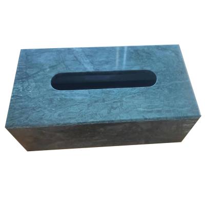 China Modern Custom Luxury Large Capacity Green/Black/White Marble Tissue Box Set For Hotel for sale