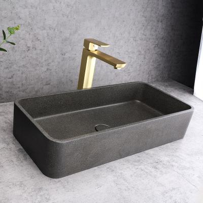 China Easy Clean Modern industrial tabletop rectangular hotel Art design Concrete hand wash sink indoor and outdoor concrete wash basin sink for sale