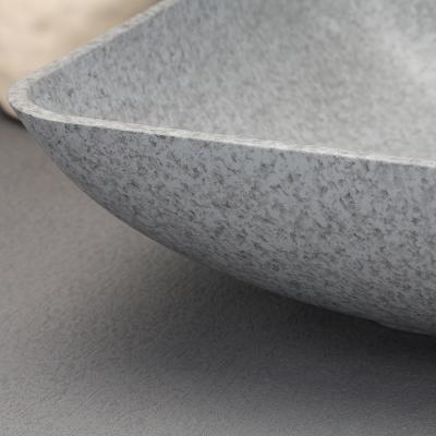 China Easy Clean Grey oval concrete basin special concrete counter basin for bathroom for sale