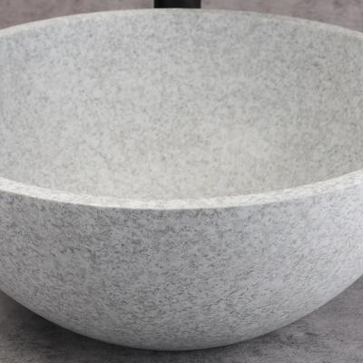 China Easy Clean Round mini countertop lavatory sink grey lavatory basin Concrete wash basin for sale