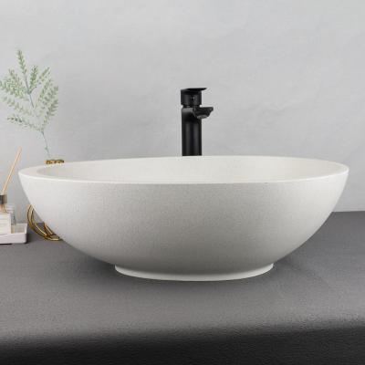 China Easy Clean Bathroom concrete solid surface cUPC countertop sink over counter concrete sink for sale