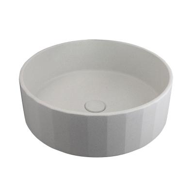 China Easy Clean Farmhouse design round bathroom concrete sink small household toilet washing station sink for sale