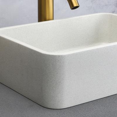 China Easy Clean Concrete wash basin for indoor toilet White outdoor eco-friendly concrete sink for sale