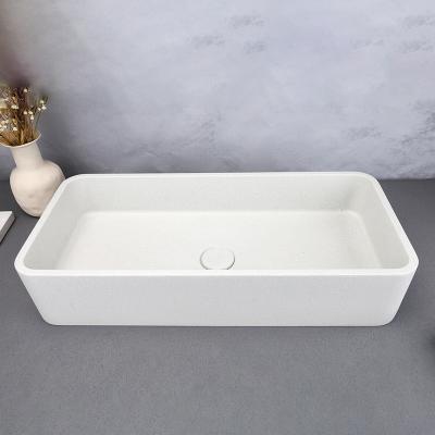 China Easy Clean Rectangular villa special concrete wash basin shower room wash basin for sale