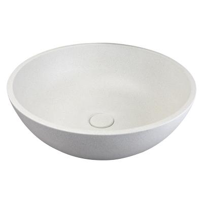 China Easy Clean Villa white cement concrete basin bowl vanity sink small apartment concrete sink for sale