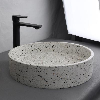 China Easy Clean Eco-friendly concrete design handcrafted circular tank bathroom basin Concrete countertop container sink for sale