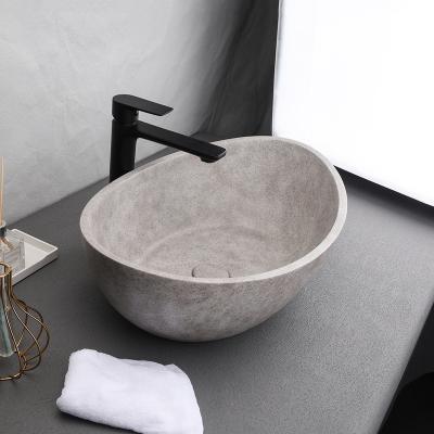 China Easy Clean European-style hotel bathroom sink natural concrete counter sink for sale