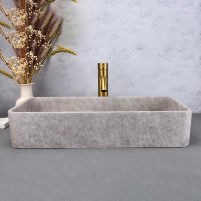 China Easy Clean Modern concrete wash basin sink Brown large size wash basin bathroom hand wash for sale