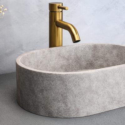 China Easy Clean Hotel Concrete countertop washroom sink Light colored washroom basin Concrete handcrafted bathroom sink for sale