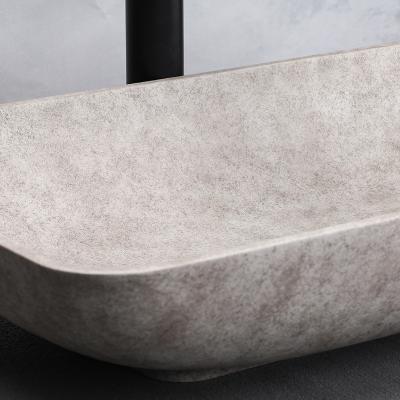 China Easy Clean Indoor bathroom Concrete sink Bathroom vanity under sink counter basin for sale