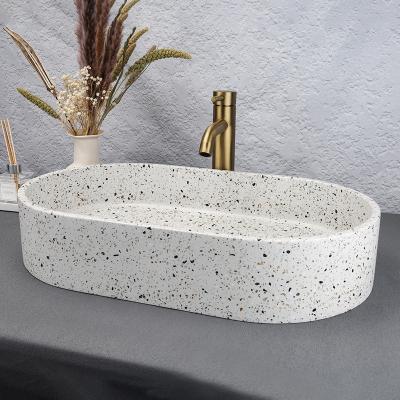 China Easy Clean The hotel offers an eco-friendly round natural concrete bathroom wash basin for sale