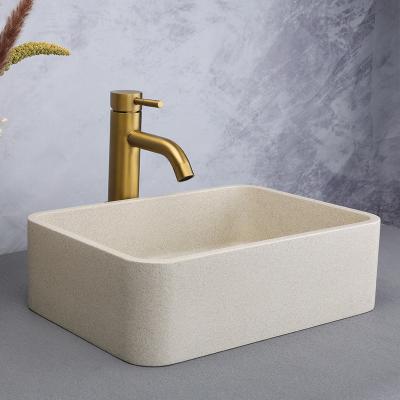 China Easy Clean Eco-friendly concrete square bathroom wash basin and outdoor sanitary sink for sale