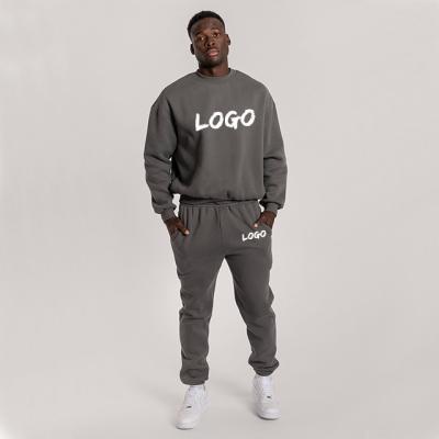 China Anti-wrinkle men's pullover sweatsuit with jogger training sport wear sweatsuit and pants with custom logo and private label tags and bags for sale