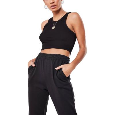 China Factory crop top women custom sexy crop top viable tracksuit sleeveless top private label for sale