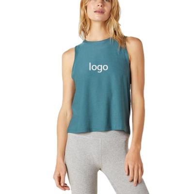 China Custom Logo Bamboo Cotton Women Crew T-shirts Lady Breathable Vest for sale