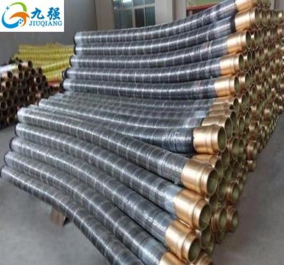 China End connection of concrete conveying concrete pump mechanical compression truck pump rubber hose DN100*3m wirh 4 layers thread and 2 ends for sale