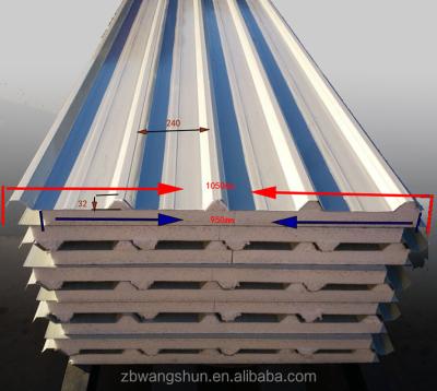 China 950mm/970mm/980mm Color Steel EPS Insulated Sandwich Panel For Roof And Wall for sale