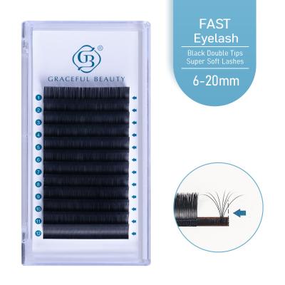 China Long Flower Natural Automatic One Second Eyelashes Best Quality Bottom Lashes OEM Service Private Label Eyelashes Wholesale from Korea for sale