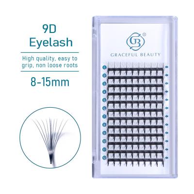 China Long 2023 best natural false eyelashes 9d distributing and squeezing flower false eyelashes 8-15mm root the long distributing and squeezing 9D P for sale