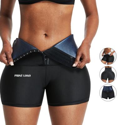 China High Quality Antibacterial Neoprene Shorts Sweat Shaper Yoga Workout Fitness Shorts Women Tummy Control Sauna Sweat Panties Butt Lifter Shapewear for sale