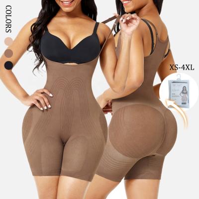 China 2020 Antibacterial Drop Shipping Custom Solid Adjustable Straps Slimming Fitness Plus Size Shaper Jumpsuit Body Shaper Full for sale