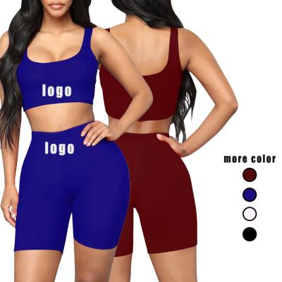 China New Summer Viable 5 Color Custom Logo Workout Listing Apparel Set Women Two Piece Set Seamless Clothing Yoga Set for sale