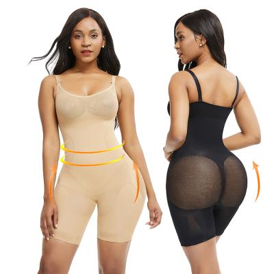 China Solid Color Mesh Breathable Seamless Shapewear For Women Antibacterial Plus Size Body Shaper for sale