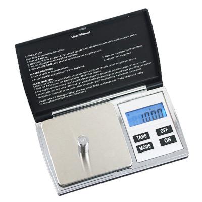 China Blue Stainless Steel Backlight LCD Pocket Gram Weight Scale with 0.01g-500g, 0.1g-2000g for sale