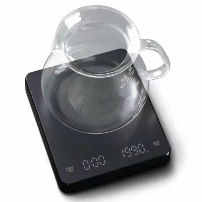 China Weight Measuring 3kg 0.1g LED Digital Coffee Top Selling Scale With Charging Type C USB Port for sale