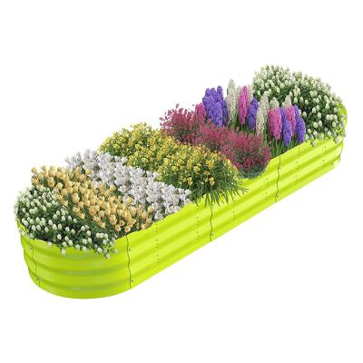 China Amazon Garden Planter Kit Vegetables Flowers Herbs Succulents Steel Modern Outdoor Galvanized Metal Expanded Garden Bed Box for sale