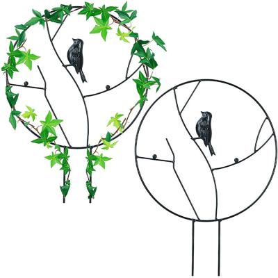 China Metal Amazon Trellis Black Indoor Outdoor Growing Rustproof 2 Pack Birds Garden Plants Small Trellis Metal Trellis Potted Plant Support for sale