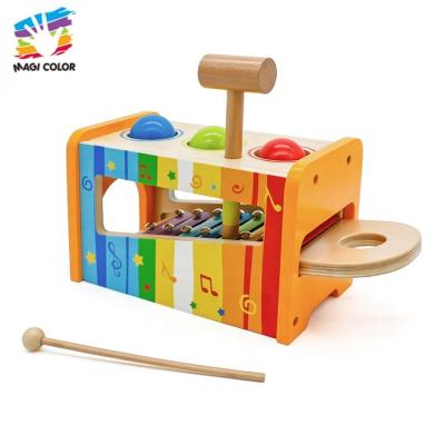 China Toy Customize Educational Baby Wooden Musical Toys with Book and Tap Bench W07C068 for sale