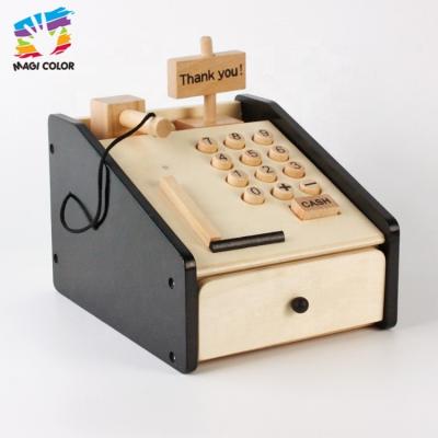 China Pretend Game Ready To Ship Kids Wooden Toy Cash Register For Pretend Game W10A066 for sale