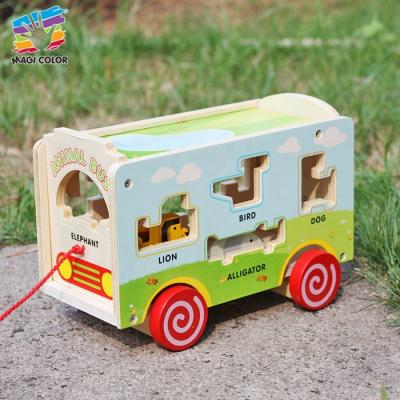 China For Kids Playing OEM/ODM Truck Preschool Wooden Pulling Toy For Children W05B156 for sale