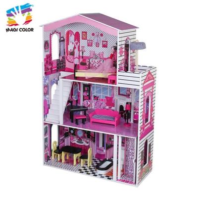 China DIY TOY OEM/ODM Girls Wooden Large Dolls House With Furniture W06A355C for sale