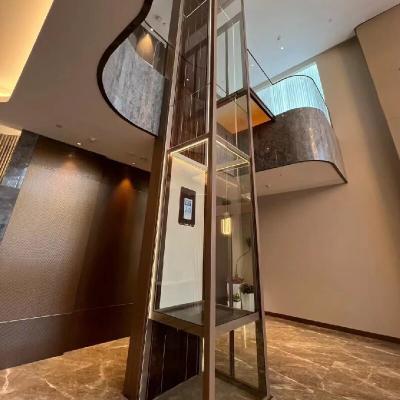 China Aluminium Alloy 304# Ss Cabin Elevator Home Hydraulic Elevator Microprocessor Controlled for sale