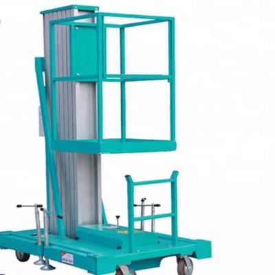 China 4-14m Hydraulic Electric Aerial Telescopic Double Mast Lift 100kg For Work Platform for sale