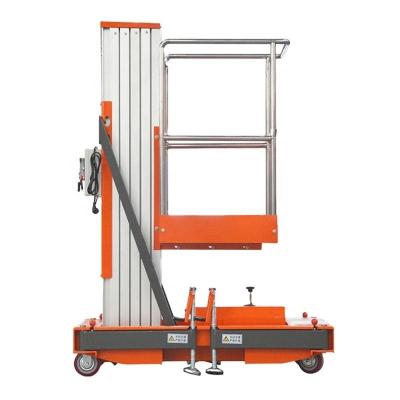 China 6m Height Double Masters Aluminum Hydraulic Man Lift For Maintenance for sale