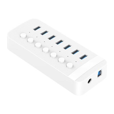 China PC Fireproof Material Portable 7-port USB 3.0 5Gbps independent switch Hub high transmission speed multi port usb hub for laptop for sale