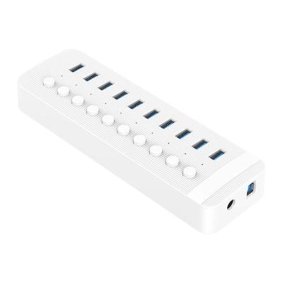 China PC Fireproof Material New Design Portable 10 in 110-port USB 3.0 usb3.0 Hub high transmission speed 5Gbps multi port usb hub for laptop for sale