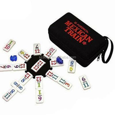 China Anti-Fall EVA Game Case For Mexican Train To Go Custom Number Dominoes EVA Hard Bag for sale