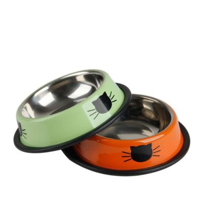 China Sustainable Vet Recommended Stainless Steel Feeding Bowl-Multi Color Cute Fashionable Pet Feeding Bowl For Cats Dogs for sale