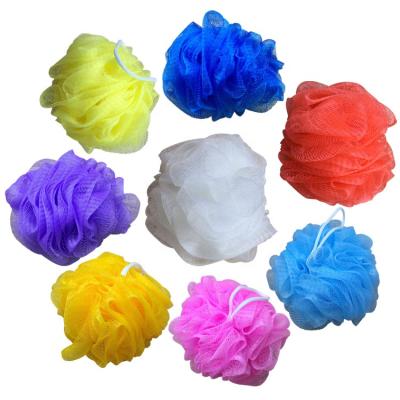 China Body Bath Ball Wholesale 50G Cleansing Flower Shaped PE Mesh Bath Sponge Shower Ball Body Cleansing Soft Bath Ball for sale