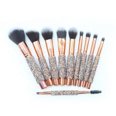 China newest Diamond Makeup Brushes Set of 10 pcs skin-friendly maquiagem maquillaje with bag for sale