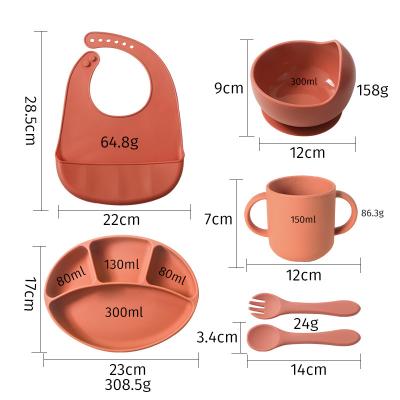 China Eco Friendly Silicone Suction Divided Plate Colorful Baby Feeding Necessities PVC Free for sale