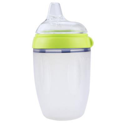 China Slow Flow Baby Feeding Bottle Nitrosamine Free 10oz Silicone Sipper Bottle for sale